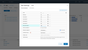 Increasing /storage/log partition size inside a vRealize Automation appliance