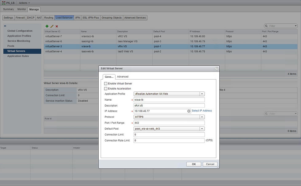 NSX LB disabled
