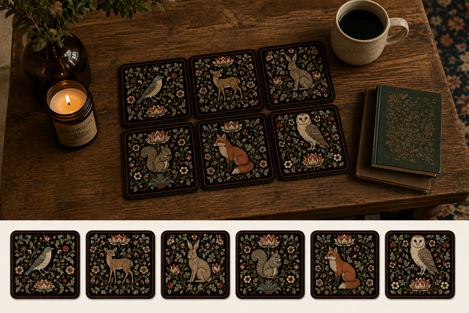 Woodland Coaster Collection - Set of Six