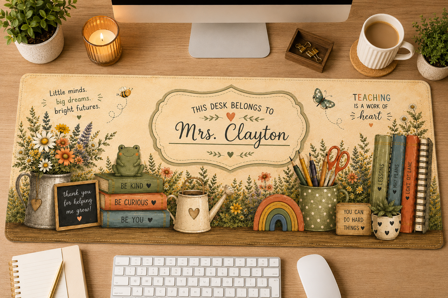 Teacher's Desk Pad - Garden - Personalized