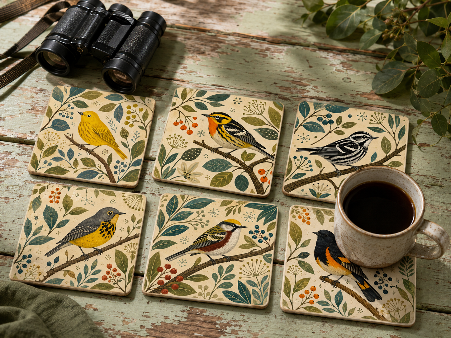 Ontario Warbler Coaster Set (6)