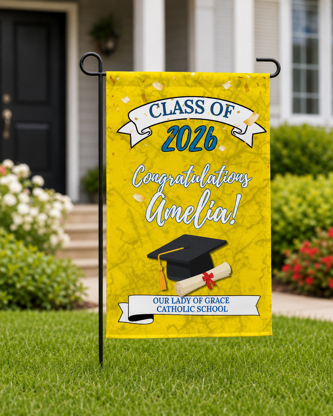 The Classic Graduation Lawn Flag