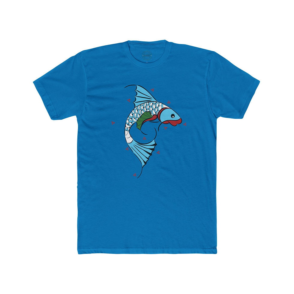 Thumbnail: Artistic Koi Serenity Unisex Cotton Crew Tee