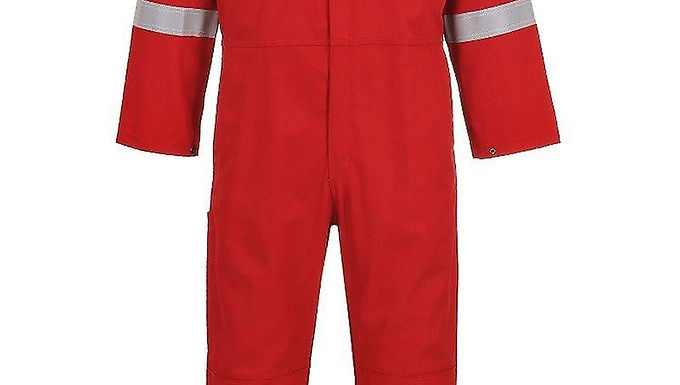 PMR Safety-100 % Safety Coverall Full Sleeve – 210gsm with Reflective Tape - Red