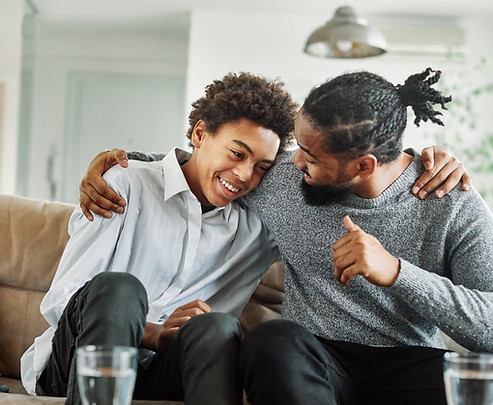 Happy father and son post treatment