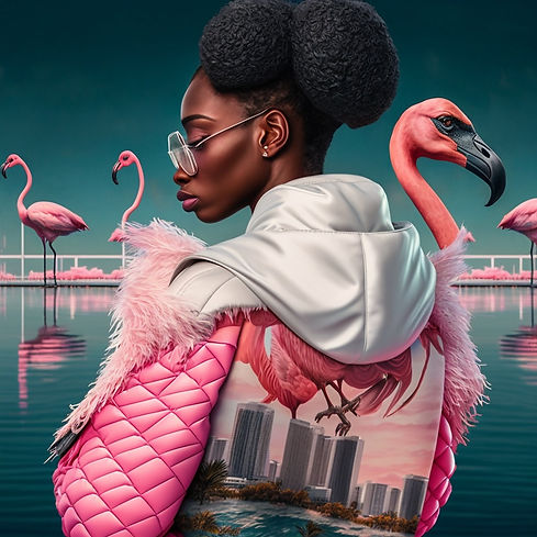 creamchizz_real_pink_flamingo_sitting_on_the_shoulder_of_beauti_7785c7b0-9977-429c-a3e3-56