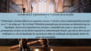 Acórdão do S.T. Administrativo n.º 17/2026, de 23 de julho