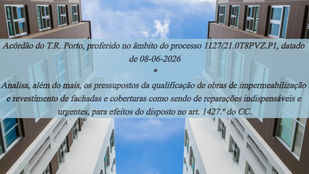 Acórdão do T.R. Porto, proferido no âmbito do processo 1127/21.0T8PVZ.P1, datado de 08-06-2026