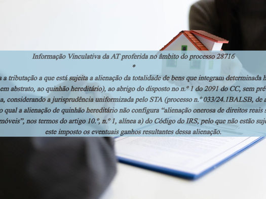 Informação Vinculativa da AT proferida no âmbito do processo 28716