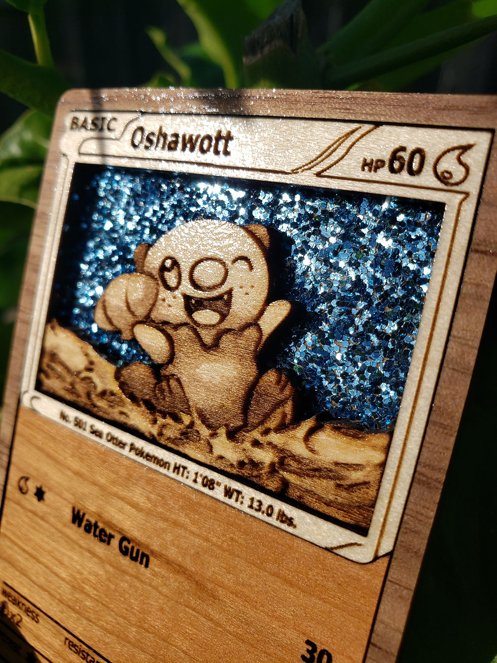 Oshawott Wooden Pokemon Card Holo