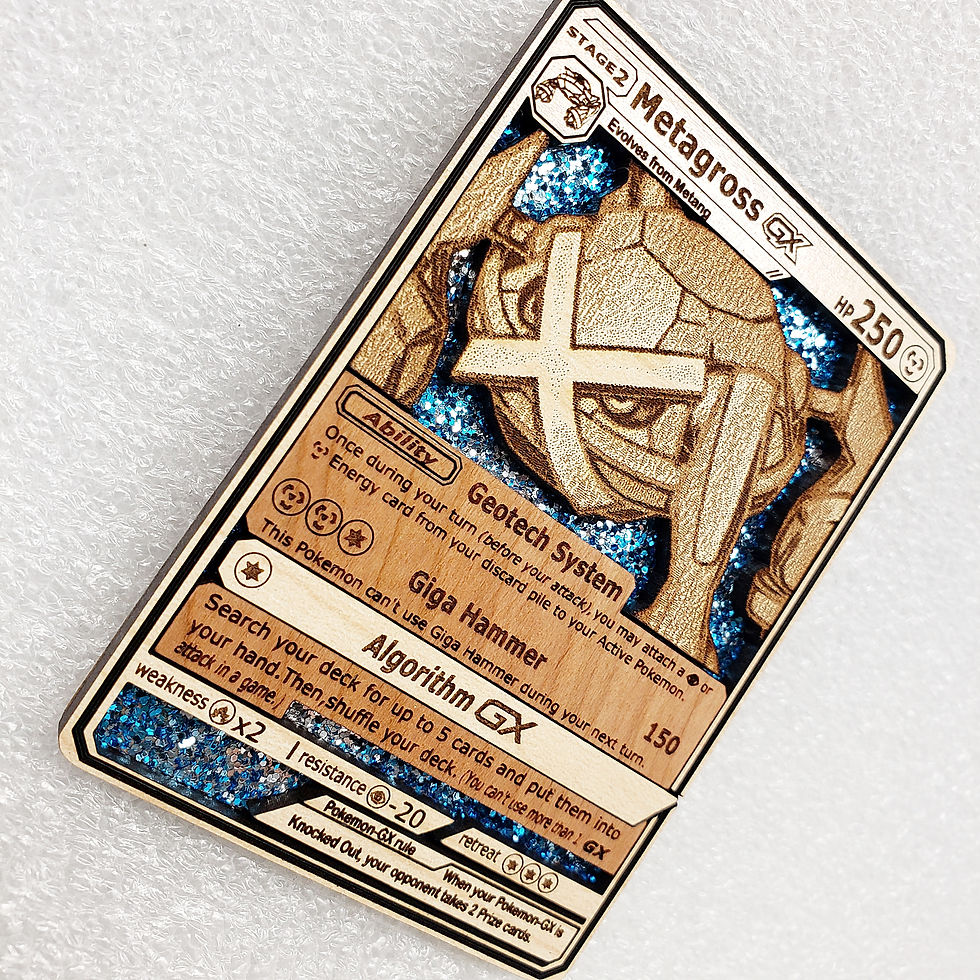 Metagross GX Wooden Pokemon Card Holo