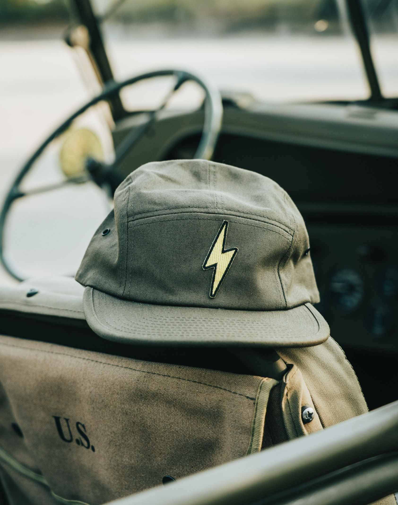 Lightning Bolt Jockey Cap (Olive)