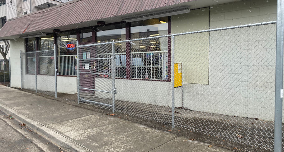 chain link protection for a downtown store in vernon bc