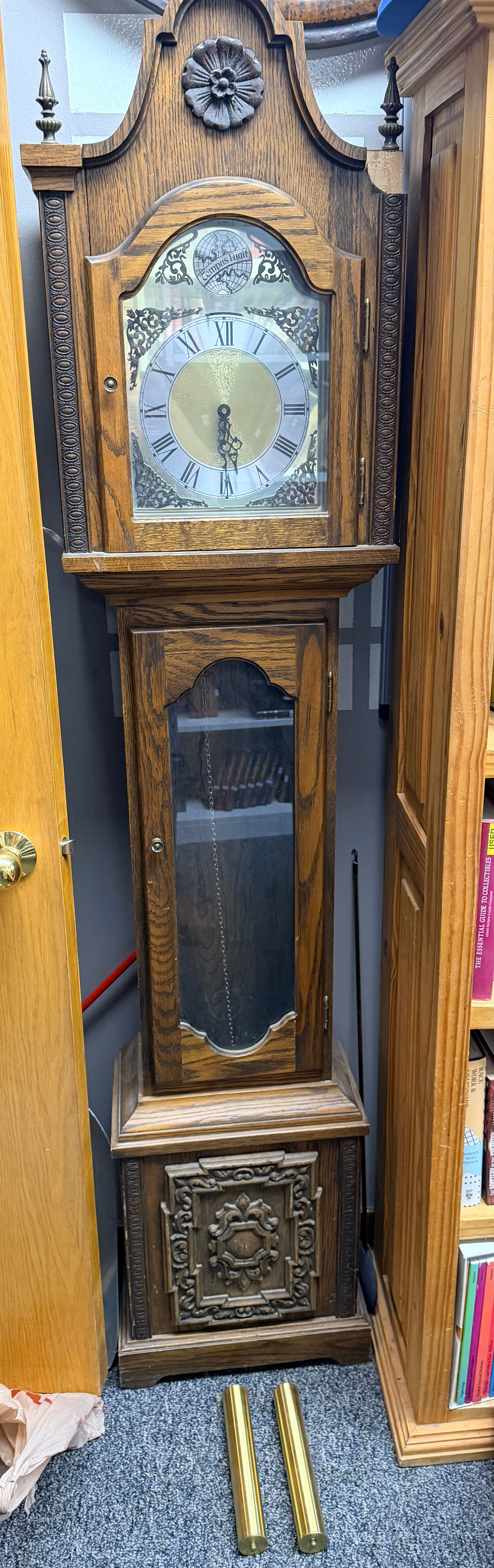 Tempus Fugit West German Grandfather Clock, 74” Tall