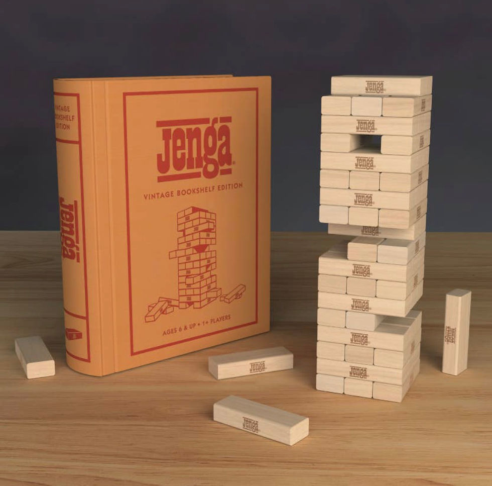 Thumbnail: Jenga Vintage Bookshelf Edition Game Complete Wooden Blocks WS Game Company