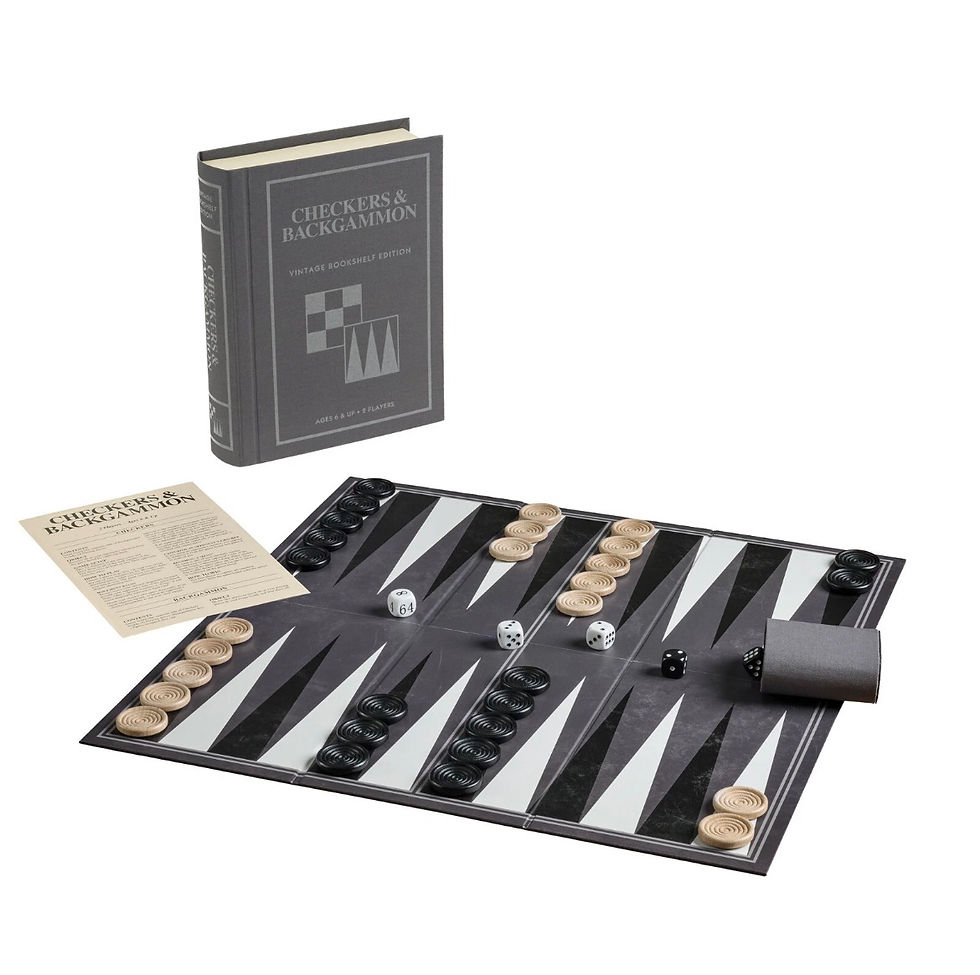 Thumbnail: Checkers and Backgammon Vintage Bookshelf Edition by WS Game Company Linen Book