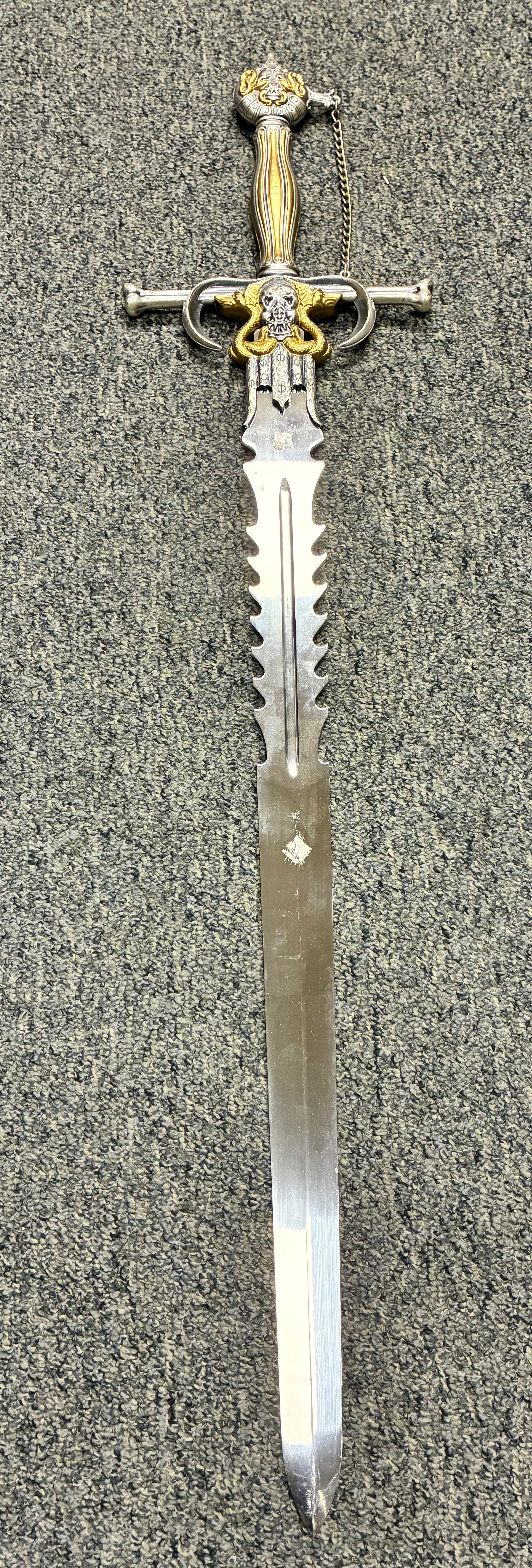 Fantasy Style Decorative Sword with Skull Hilt, 52.5” Long