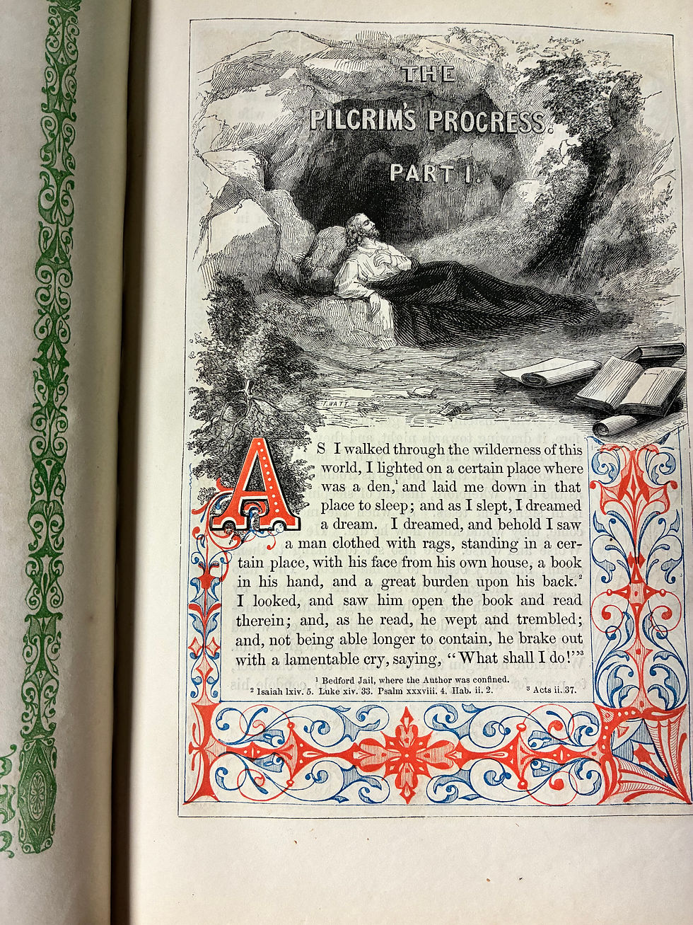 Thumbnail: Collectible, Rare Pilgrim’s Progress Illuminated By John Bunyan circa Late 1800s