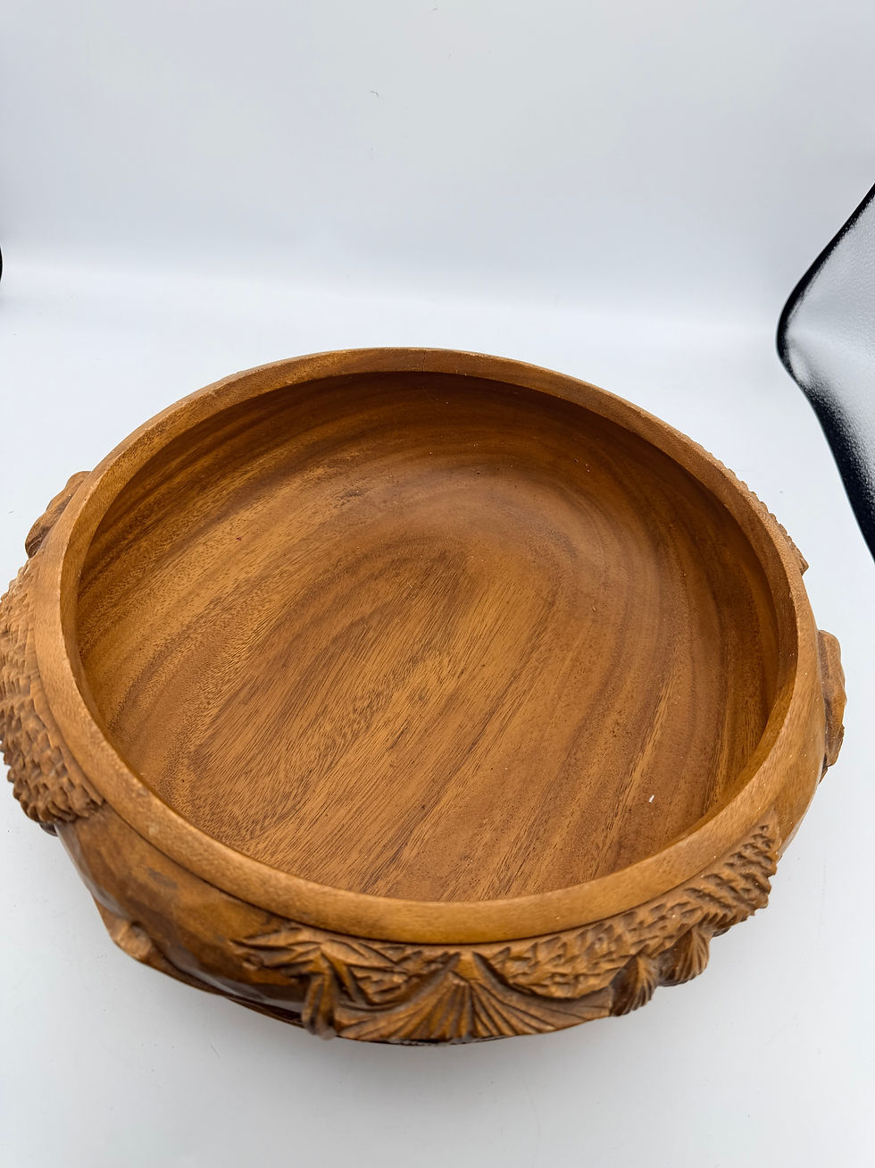 Thumbnail: Vintage Filipino Hand-carved Wooden Bowl, 12” Diameter x 6”Height