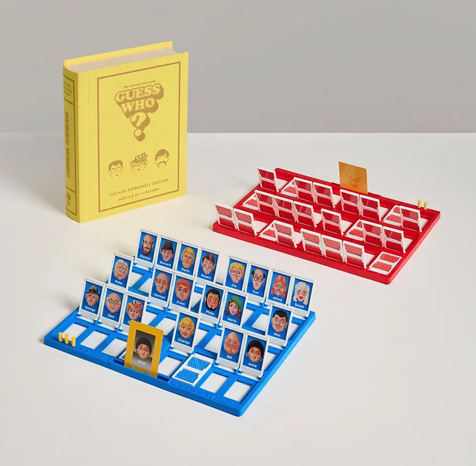 Thumbnail: RISK, Trouble, and Guess Who? Vintage Board Game Linen Bookshelf Collection New