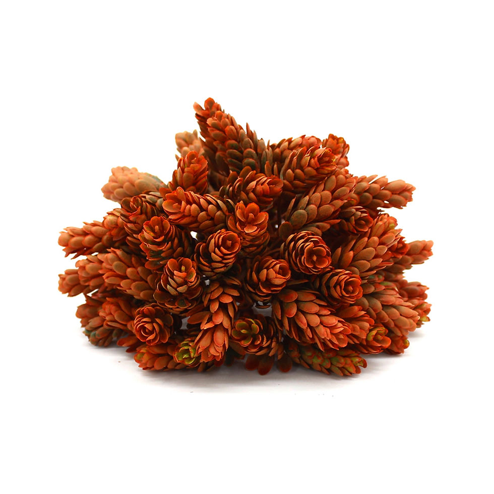 7" x 4.75" half sphere rusty orange hops, plastic, fall floral