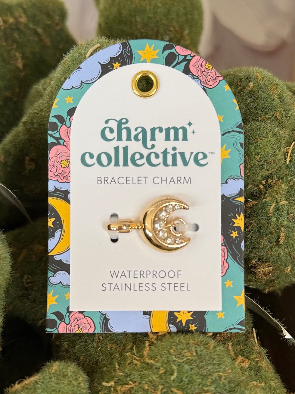 waterproof stainless steel bracelet charm Moon, use with the charm collective collection to build a bracelet