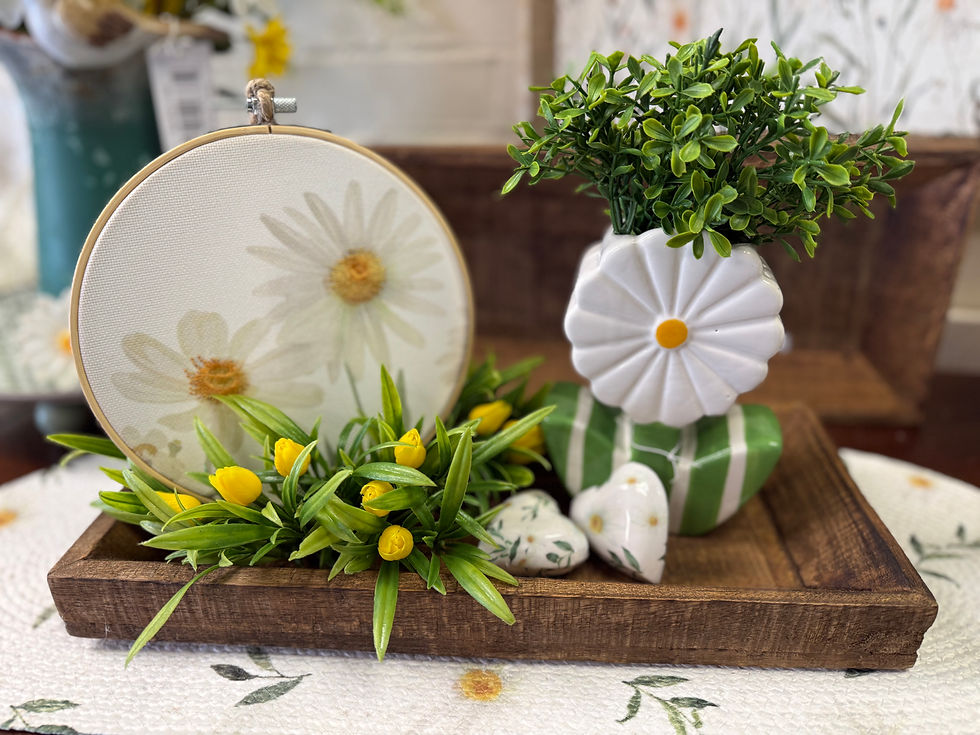 6" x 4.3" porcelain flower shaped vase, white flower with yellow center, green & white striped stem & leaves , tabletop decor