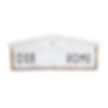 Round Top Collection white display board, peg to hang charms between words “our home” top peaks like a roof 30" x 1.5" x 12"