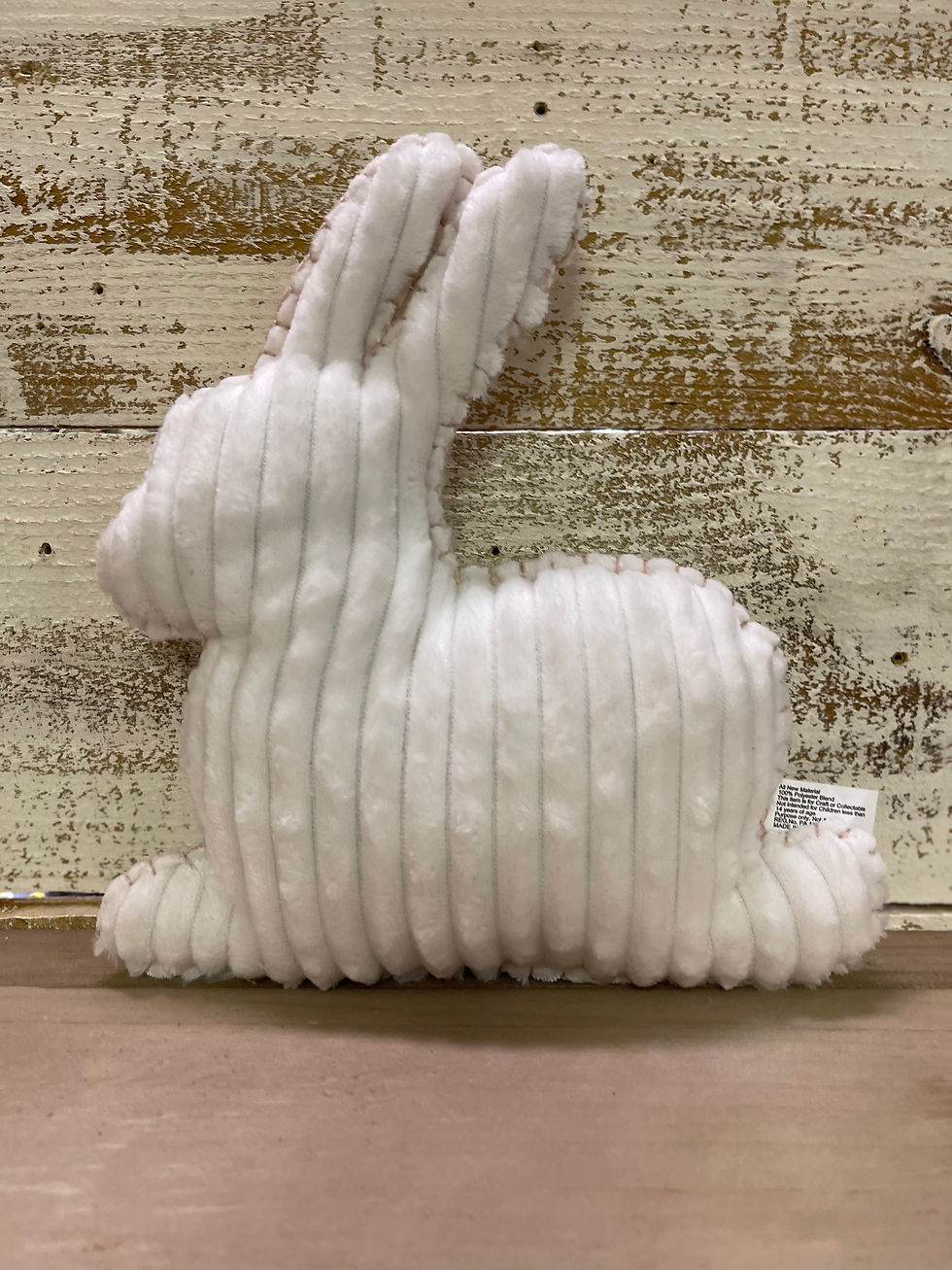 Thumbnail: 8.2” x 8.5” Chenille Bunny stuffed white bunny silhouette