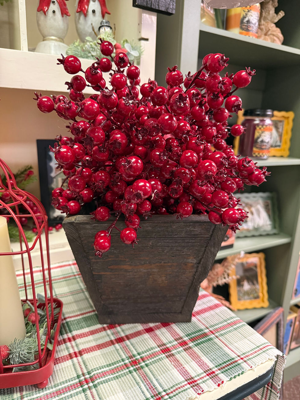 12" diameter hanging orb full of red berries