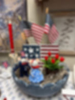 14" USA cloth flag on wooden stick