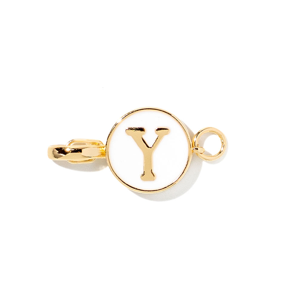 waterproof stainless steel bracelet charm "Y", use with the charm collective collection to build a bracelet