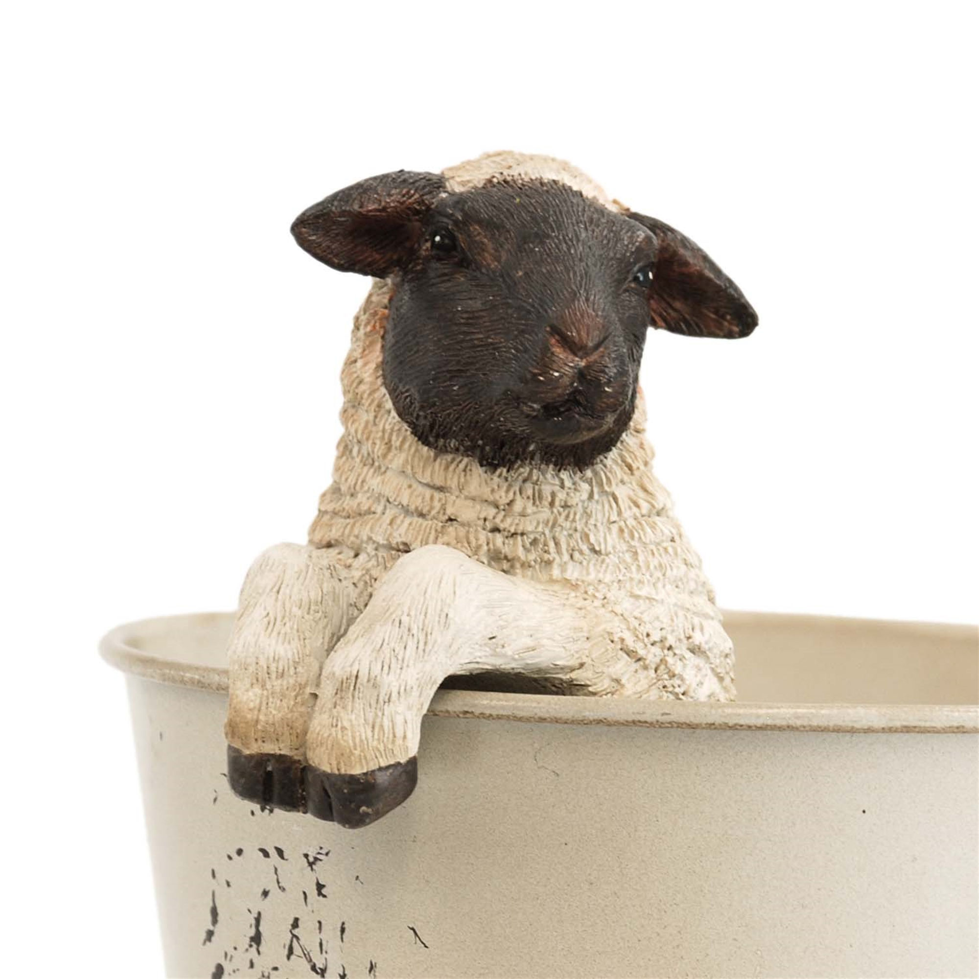 2.35" x 3.15" resin sheep pot rim hanger