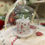 Thumbnail: 6" clear globe ornament with cardinal design timer candle inside, 6 hour timer, 2 AA batteries (not included)