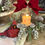 Thumbnail: 6" clear globe ornament with cardinal design timer candle inside, 6 hour timer, 2 AA batteries (not included)