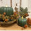 Thumbnail: 6" green wax pumpkin shaped timer candle, real look flame, 6hr timer, 2 AA batteries (sold separately)