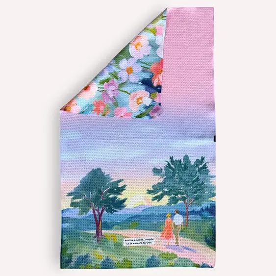 Thumbnail: 18" x 30" premium microfiber waffle towel, quick drying, highly absorbent, double sided printed art, funny saying