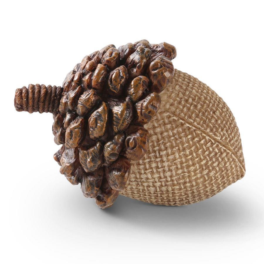 Light Brown Resin Acorn W/Pinecone Top, 3H x 2W x 2D