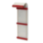 16.25" x 5.75" plywood red and white toboggan with sawtooth hanger on back for hanging