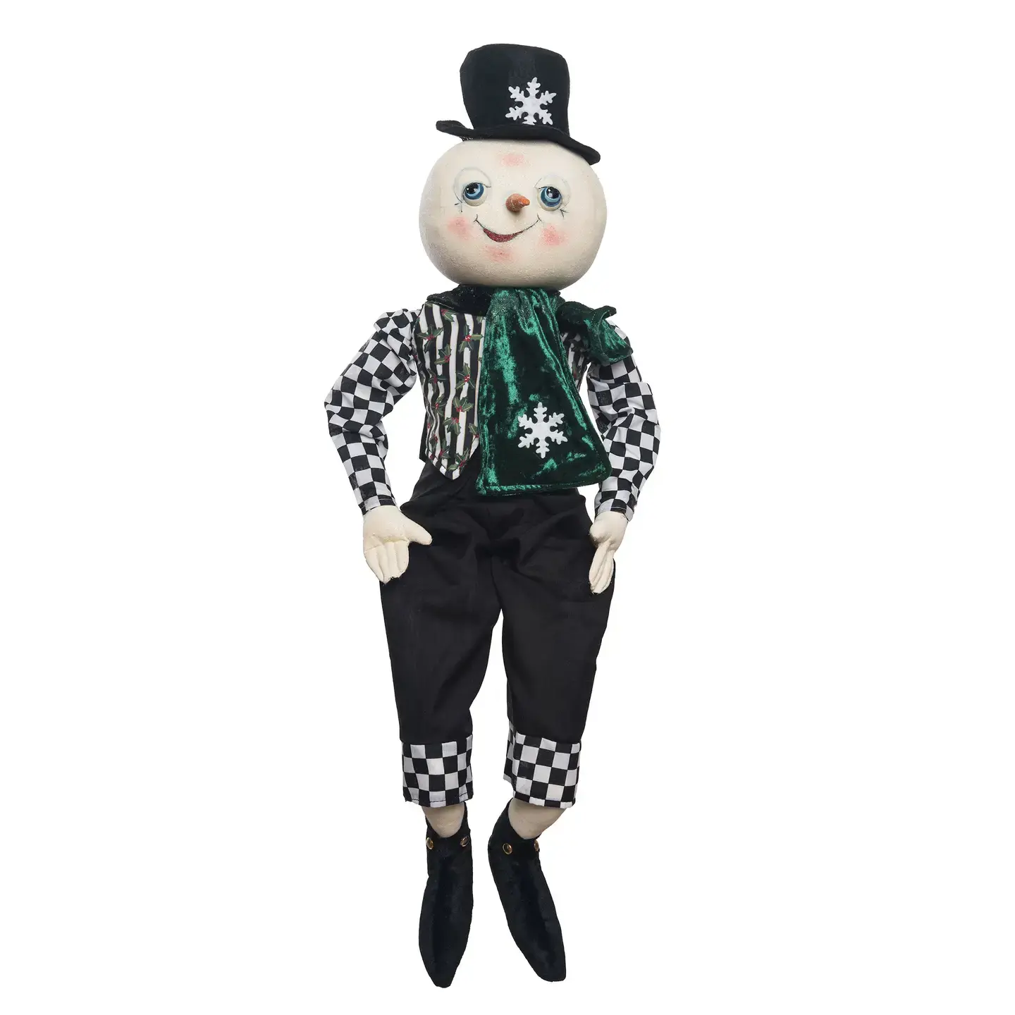 Silverman Snowman Joe Spencer's Gathered Traditions Art Doll, Dimensions: 8 x 7 x 29 in