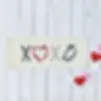 natural canvas panel with XOXO in red & grays for Valentine's Day, use w/ interchangeable pillow (sold serperately)