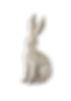 14"x7"x5" resin bunny rabbit, gray distressed finish, sitting down position
