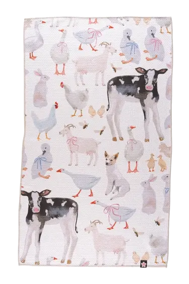 18"X30" towel, 100% microfiber Double sided print Waffle Weave knit construction makes this towel absorb 7 times its weight