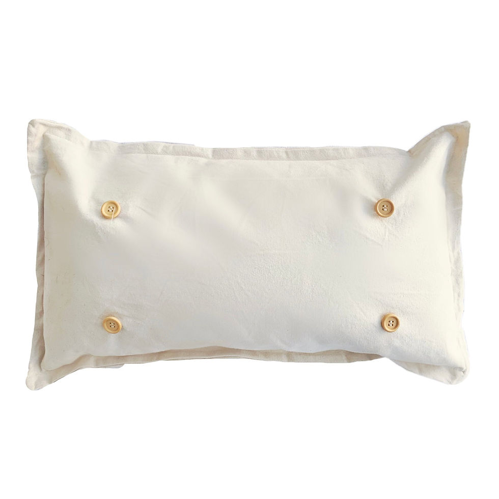 Natural canvas pillow with buttons to attach your pillow panels to