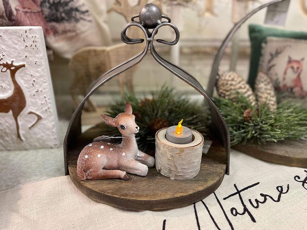 Real birch wood tea light holders