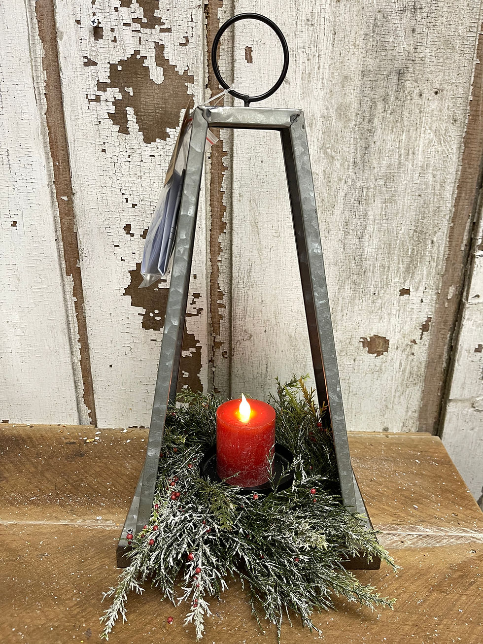 Galvanized lantern Pendulum Candle Holder Large