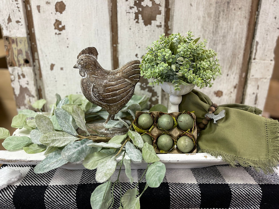 Thumbnail: 6 blue green eggs in a paper mache egg tray. Eggs are standard chicken egg size, tray is 5.5" x 4"