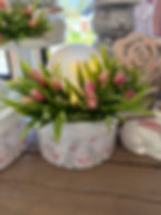 3.5" glass orb, frosted with applied pink flowers & butterflies, uses 3 AA batteries (not included), on/off or 6 hour timer