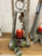 Galvanized metal Pendulum Candle Holder Small