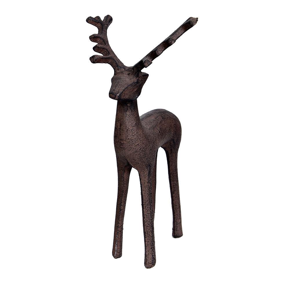 9.5" x 5.5" brown iron deer with antlers